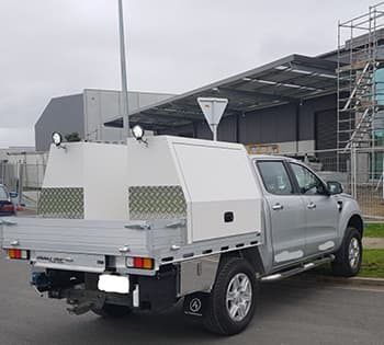 Commercial ute fitout with side toolboxes