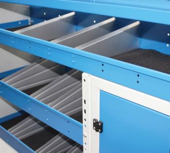 Auto Transform Shelving units with mats and dividers Hero 