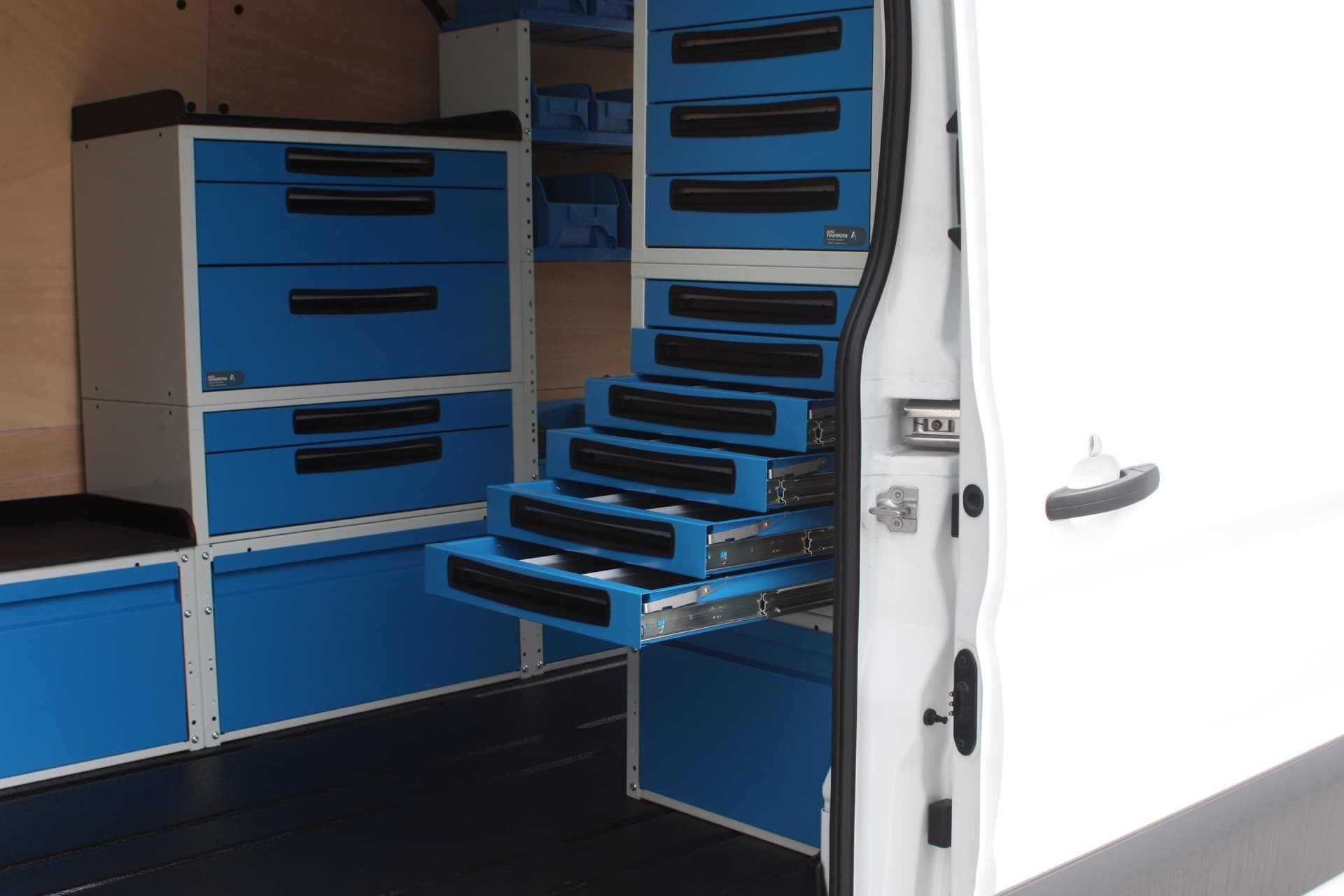 Tool and part drawers in custom vehicle fitout