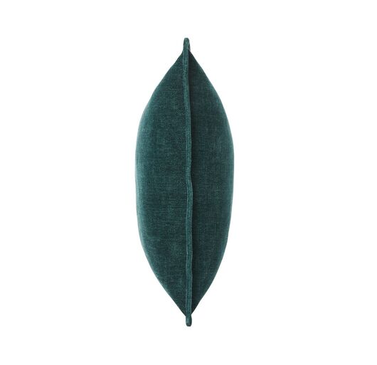 Weave Nova Evergreen velvet look cushion side 