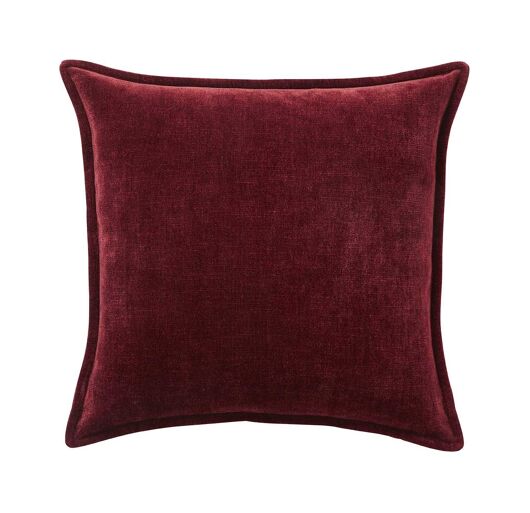 Weave Nova Rhubarb velvet look cushion front