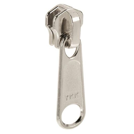 YKK Zipper Slider  Nickel Single Non Locking Pull Long Tab Metal 