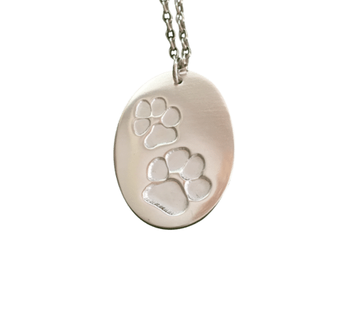 Pet Paw Print on Chunky Silver Chain
