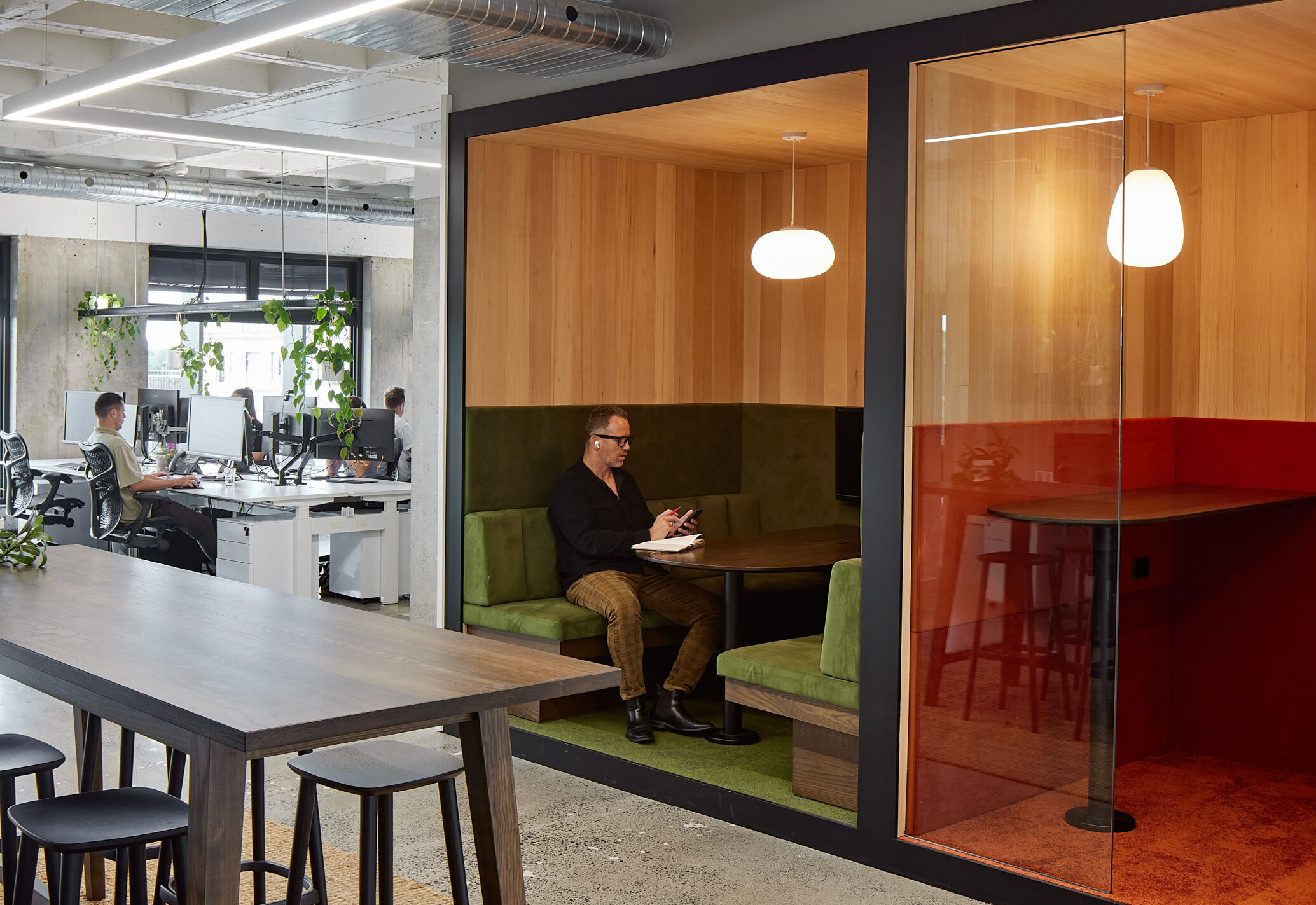 Edwards White Architects own offices with breakout booth seating