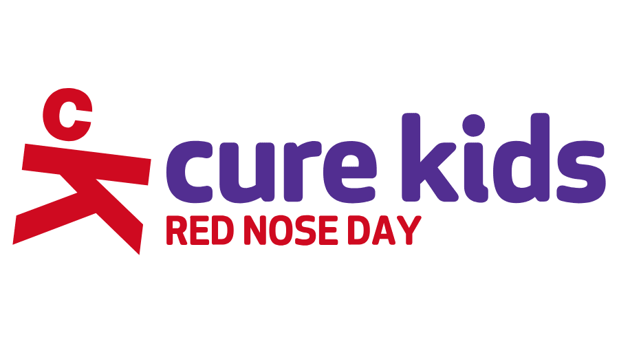 cure kids red nose day logo vector 
