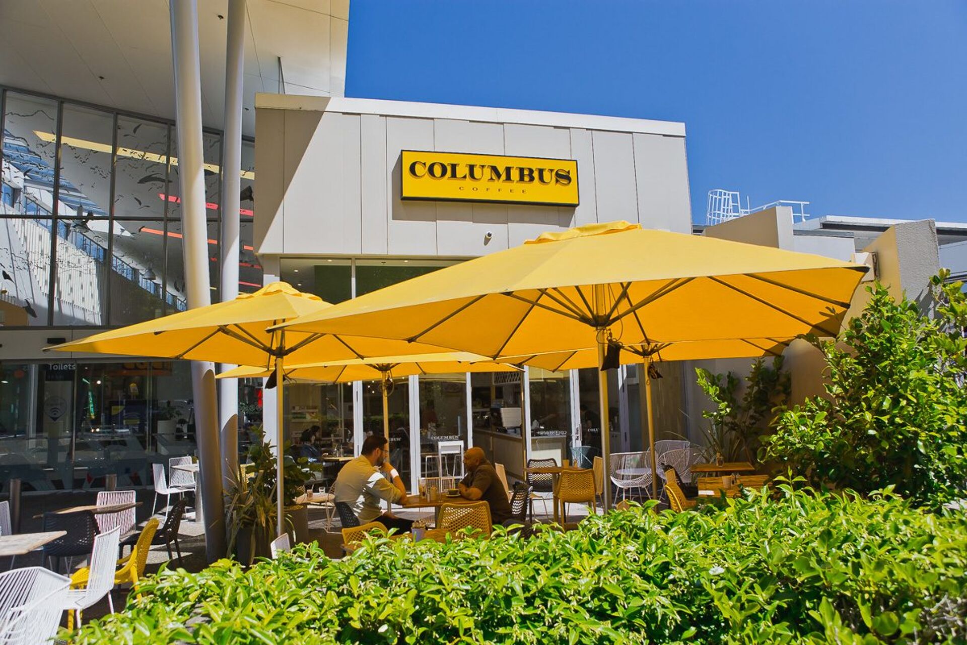 Columbus Coffee Yellow Milan Outdoor Umbrellas