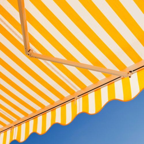Attractive awning against blue sky
