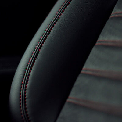 Black leather-appointed seats add a touch of luxury as well as comfort.