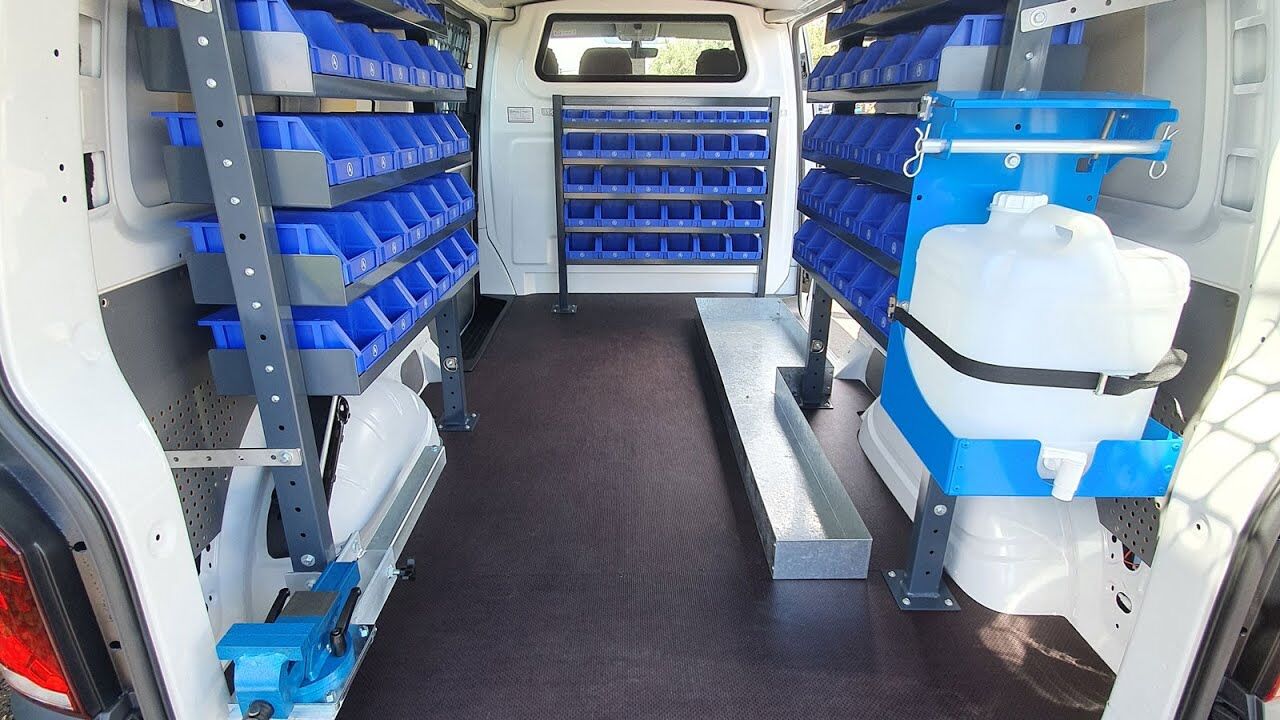 Commercial van fitout deep underfloor pull out drawer
